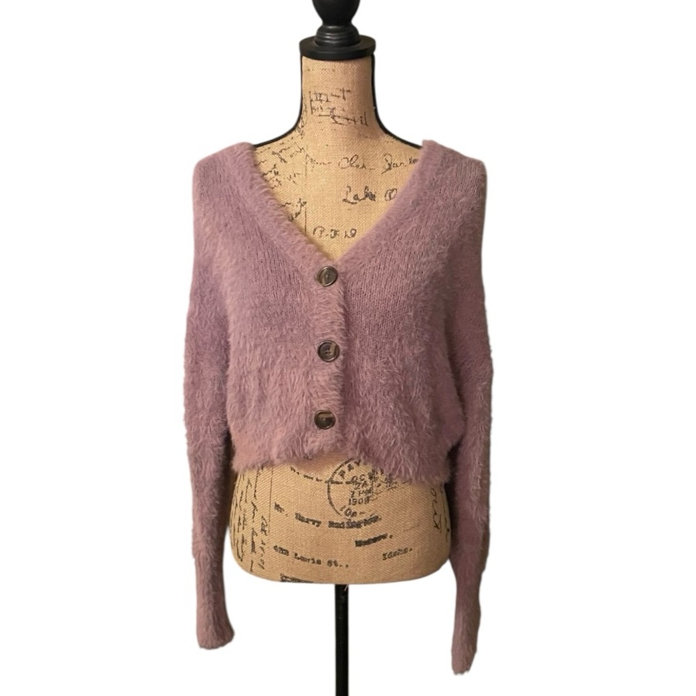 Wild Fable Fuzzy Cardigan Sweater with V-Neck